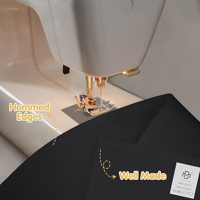 Tablecloths Black Polyester Rectangle 6 Pack 90 x 156 Inch