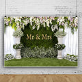 Wedding Arch Flower Backdrop, 10x8ft Mr & Mrs Engagement