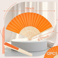 12 Packs Paper Folding Hand Fans
