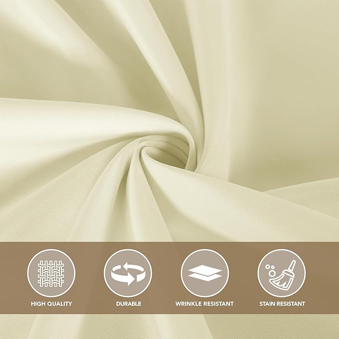 sancua Square Tablecloths 54x54 Inch - Beige Fabric Table Cloth for Square or Round Tables, Washable Polyester Table Cover for Dinner, Holiday Party, Decorative Display Tables