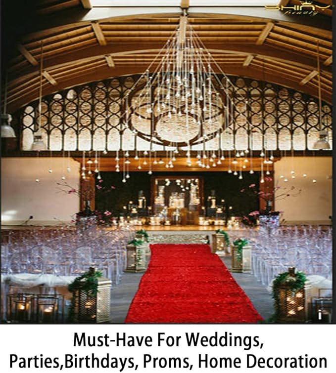 Aisle Runner Red Sequin Glitter Carpet 2 x 15 Ft