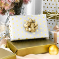 Reversible Wrapping Paper-Mini Roll, Gold Foil and Polka Dot Design