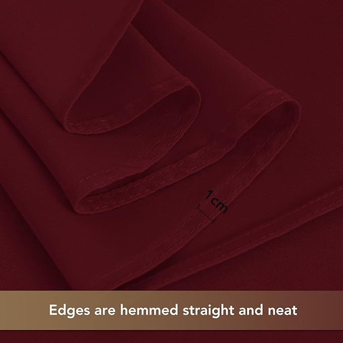 sancua Square Tablecloths 60x60 Inch Burgundy, 2 Pack - Fabric Table Cloth for Square or Round Tables, Washable Polyester Table Cover for Christmas Dinner, Holiday Party, Decorative Display Tables