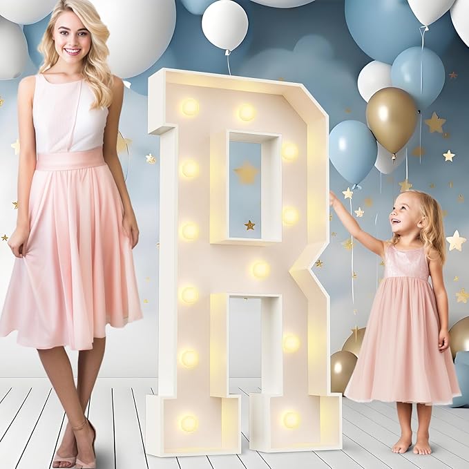 Decorative Sign Plaque: 4ft Marquee Light Up Letters, USB or Battery Powered