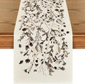 Artoid Mode Leaves and Flowers Cotton 210 GSM Winter Table Runner, Seasonal Christmas Kitchen Dining Table Decoration for Home Party Decor 13x36 Inch