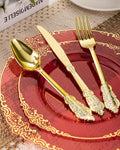 350 Piece Dinnerware Set for 50 Guests – Red