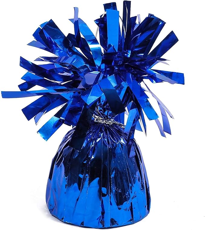 Balloon Weights 15 Pack - Metallic Blue Plastic Table Anchors, 6 Oz