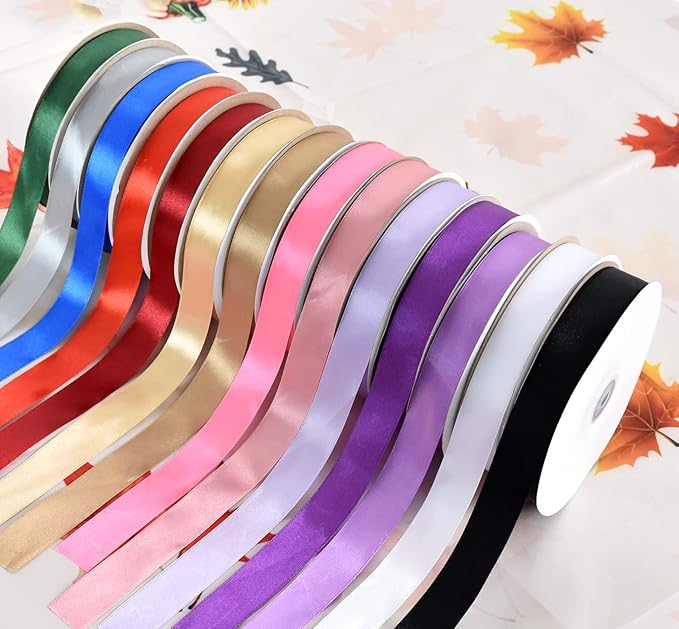 TONIFUL 1 Inch x 100yds Royal Blue Satin Ribbon, Thin Solid Color Satin Ribbon for Gift Wrapping, Crafts, Hair Bows Making, Wedding Party Decoration,Invitation Cards, Floral Bouquets, Christmas