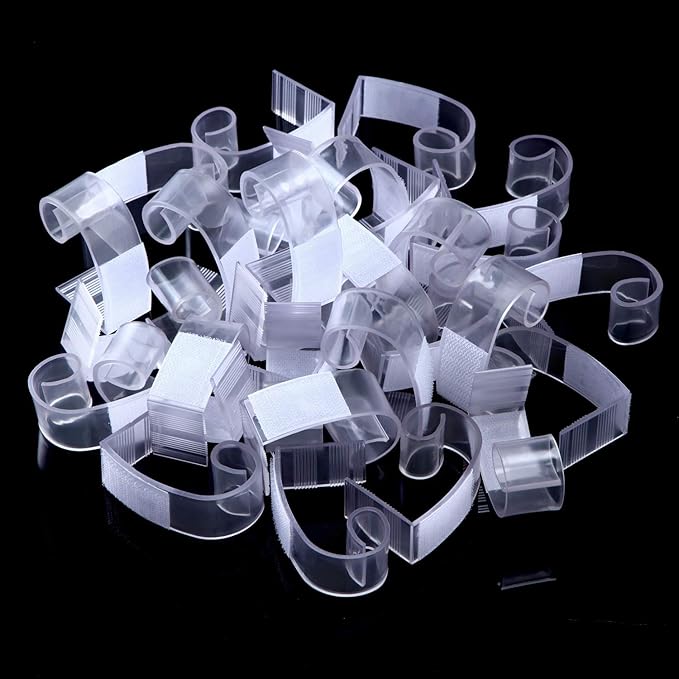 Boao 25 Pieces Table Skirting Clips SMC Model Plastic Tablecloth Clips for Table 1.5-2 Inch with Hook and Loop for Meeting Party Indoor Outdoor Events (Pack of 2)