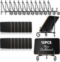 12 Pcs Mini Chalkboard Signs for Food Labels 4"x3"Small Chalkboards-Label with Metal Stand Buffet Food-Signs for Party Mini Chalkboard Signs with Stand for Party Bakery