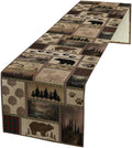 Retro Rusticd Cabin Table Runner Bear Country Farmhouse Vintage Lodge Table Runner for Party Dinner Festival Bedroom Living Room Kitchen 13x108 Inch