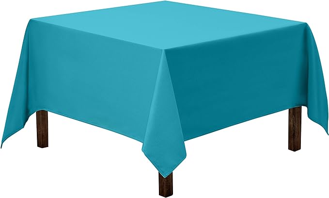 Gee Di Moda Square Tablecloth - 85 x 85 Inch Caribbean Table Cloth for Large Square or Round Tables - Heavy Duty Washable Fabric - for Buffet Table, Holiday Party, Dinner, Wedding & Baby Shower