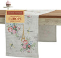 Maison d' Hermine Table Runner 100% Cotton Double Layer Table Runners 108 inches Long Decorative for Home Kitchen Dining Party Wedding Bridal Shower Spring Summer (Champ De Mars, 14.50" x 108")