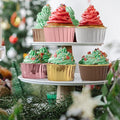 100Pack Foil Cupcake Liners with Dome Lids, Free-Air 3.5Oz Cups