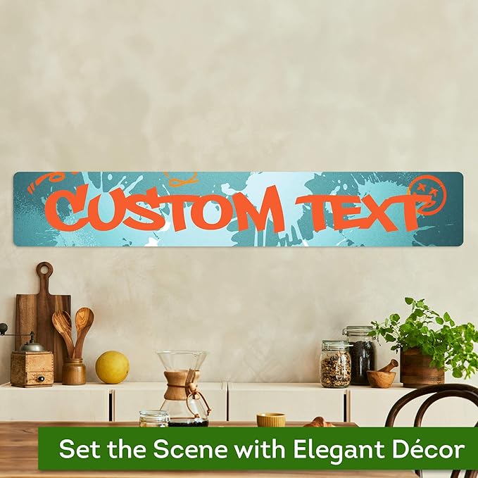 Custom Sign, Custom Street Sign, 11 Font Colors, 13 Font Styles, 4 Hole Options, 22 Sizes, 6x36 Inches, Rust Free DiBound, Fade Resistant, Made in USA by My Sign Center (Graffiti)