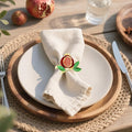Christmas Pomegranate Napkin Rings Set of 6 Fruit Napkin Rings – Red