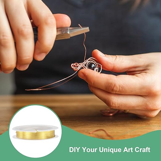 0.8 mm/20 Gauge Copper Wire for Jewelry Making, 7.5FT Copper Beading Craft Wire for Jewelry/Weaving/DIY Crafting/Planting, Color-Retaining [2.3 M, KC-Gold]