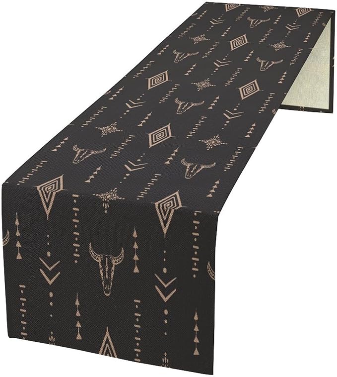 Aztec Table Runner Southwest Native Navajo Tribe Geometric Vintage Country Dinner Table Decoration Table Runner 13x60 Inch