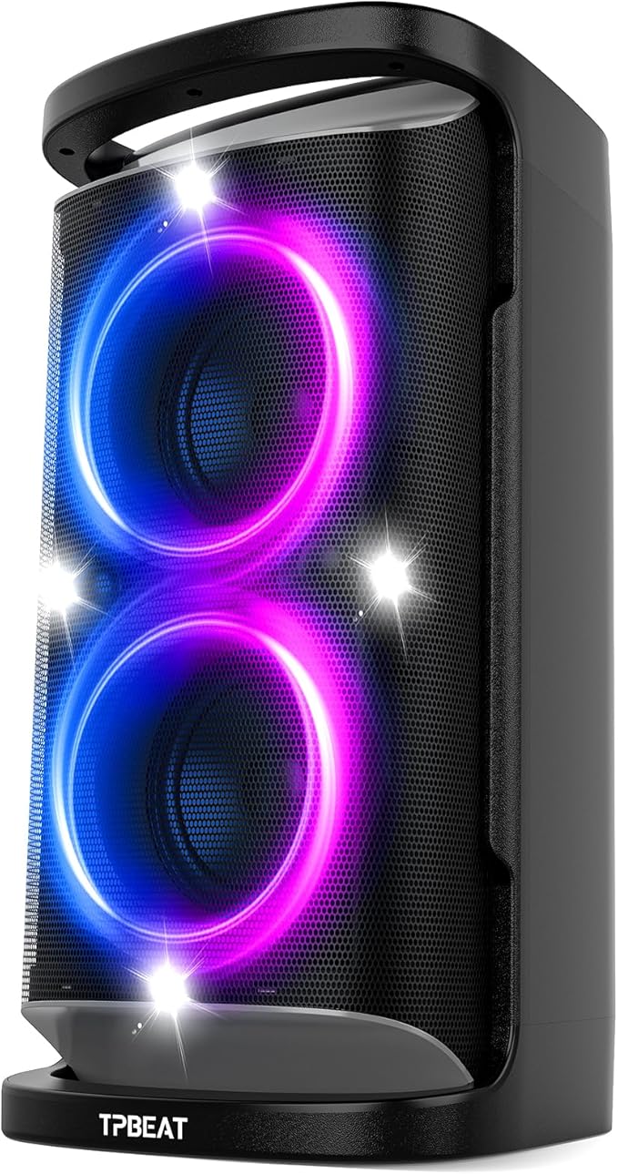 Portable Bluetooth Speaker: 160W Peak Powerful Loud Sound Deep Bass Wireless Boombox Large Subwoofer 15 Hours Battery Life Fast Charging