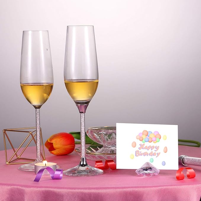Boao 24 Pack Diamond Place Card Holders Acrylic Table Number Holder Card Stands Crystal Diamond Party Decorations Favor for Weddings Home Table(Clear)