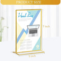 5 X 7 Acrylic Sign Holder with Gold Borders, 24 Pack – Clear