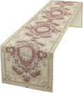Boho Bohemia Table Runner, Vintage Blue Gold Retro Flower Rustic Country Floral Printed Pattern for Home Kitchen Table Decor Dining Coffee Room Garden Party Wedding Decor 13x72in