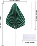 Paper Palm Fan Cake Toppers Palm Spear Leaves Fan Cupcake Toppers, 6Pcs