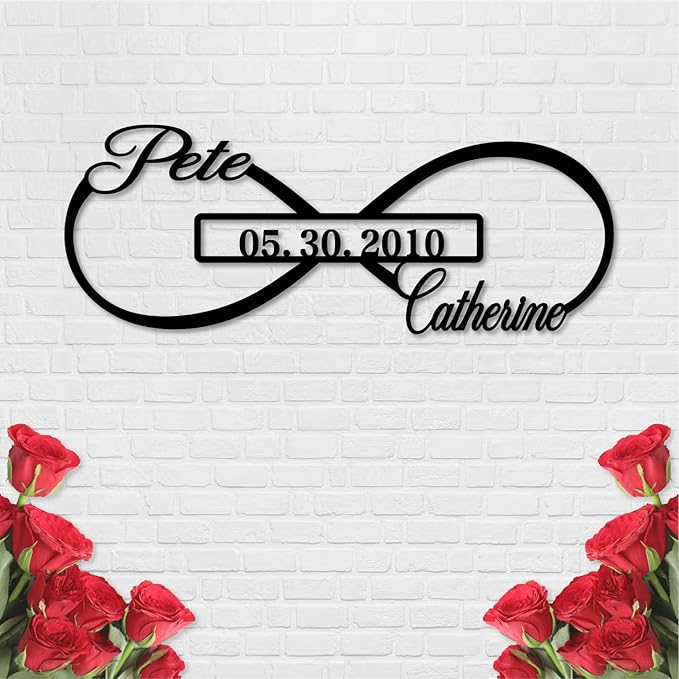 Personalized Infinity Symbol, Metal Love Sign, Love Sign Infinity Heart Sign Metal Wall Decor, Metal Wall Art Decor, Valentine'S Day Gift For Her, Personalized Anniversary Wedding Gift For Couple