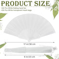 Wedding Folding Hand Fans Bulk Silk Fabric Chinese Handheld, 120 Pcs