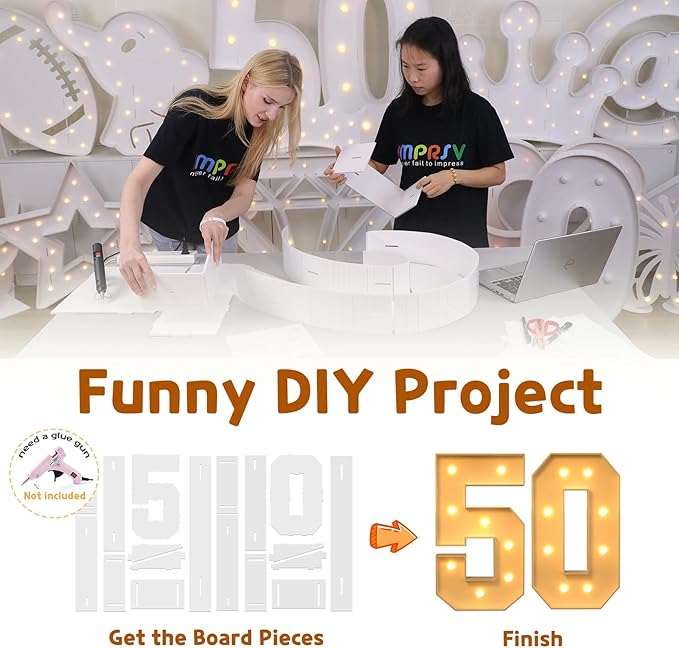 Marquee Number 50 Block Sign, 3FT Party Decoration