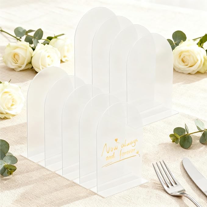 Tabletop Signs: 9 Pack Arched Acrylic 5 x 7 Inch Reusable Blanks