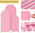 Background Support Equipment, Pink Metal Arch Set of 3 with Backdrop Fabric
