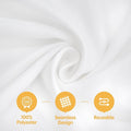 Tablecloths, 6 Pack, White Polyester, Rectangular, 90 x 132 Inch