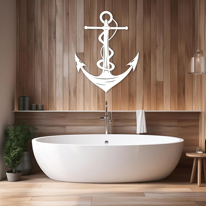 XXQ Anchor Wall Decor - Antique Metal Anchor for Bedroom & Living Room - 12" x 19" / 31 x 47cm
