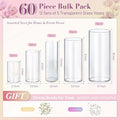Glass Vase Cylinder Vases for Centerpieces Small Flower Glass, 60pcs