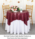 Sequin Tablecloth Sequin Table Overlay Glitter Table Cover – Burgundy
