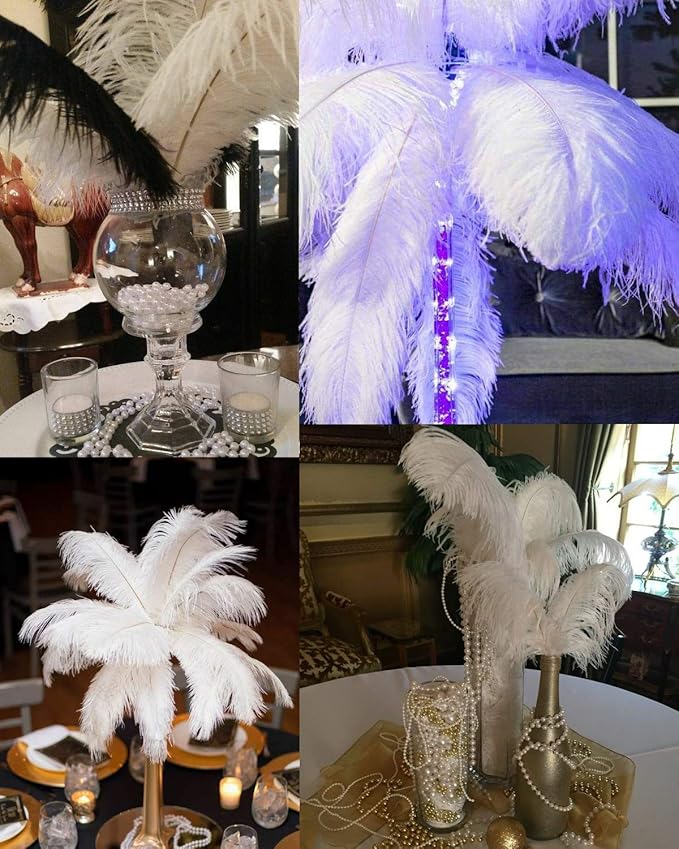 Happy Feather 16-18 inch Royal Blue Ostrich Feathers Craft for Wedding Party Centerpieces Home Decoration DIY Craft Pack of 10