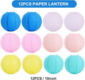 Round Paper Lanterns with Metal Frames, 12 Piece Macaroon Party Set