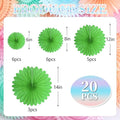Grass Hanging Paper Fan, 20 Pcs – Green