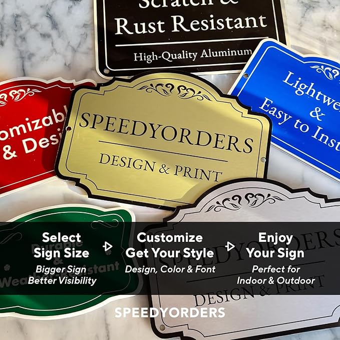 Custom Outdoor Metal Signs, Personalized Aluminum, Driveway Sign, Waterproof & Made in USA - Design 2, Silver 8x8 In