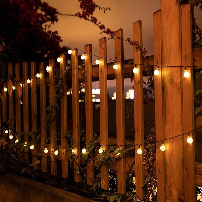 String Lights Solar Powered 36 FT with 60 LEDs, 8 Modes, Warm White