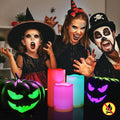 3 Color Changing Led Pillar Candles with Controller and Timer