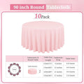 Round Tablecloths, 10 Pack – Pink, 90 Inch