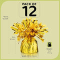 Balloon Weights 12 Pack, Gold Metal with Curling Ribbon