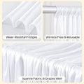 Glitter Backdrop Curtain for Parties Wedding – White, 10Ft X 10Ft Satin
