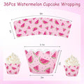 Watermelon Cupcake Wrappers Watercolor Watermelon Cupcake, 36Pcs – Pink