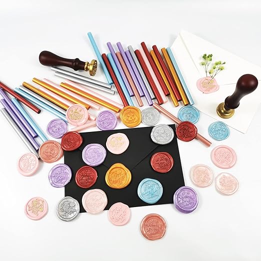 VARACL Hot Melt Glue Sealing Sticks for Letter Seal Stamp - Great for Wedding Invitations, Cards Envelopes, Snail Mails, Postcards, Greeting Cards, Gift Ideas, 7 x 100 mm, 20PCS (Red)