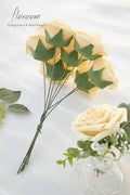 Artificial Flowers Real Looking Creamy Foam Fake Roses, 50pcs – Yellow