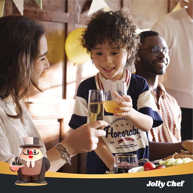JOLLY CHEF 24 Pack 16oz Plastic Wine Glasses Stemless, Disposable Wine Cups, Premium Quality, Recyclable, Unbreakable, Crystal and BPA-Free for Party