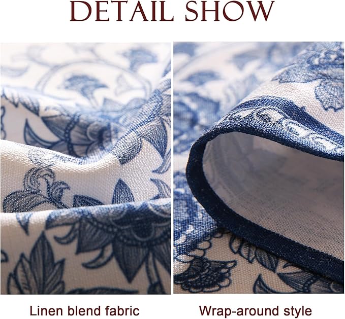 patdrea Designer Vintage Blue Long Rectangle Tablecloth,Linen Anti-Wrinkle Paisley Pattern Farmhouse Table Cloth,Decor Table Cover for Kitchen Dining,Christmas,Thanksgiving,63"x102"-Lantang a